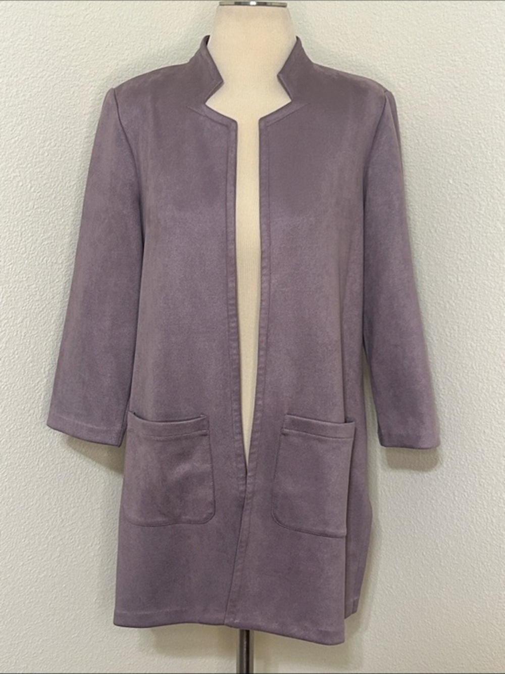Soft Luxurious Suede Like Light Purple Lavender Jacket Pockets S Small